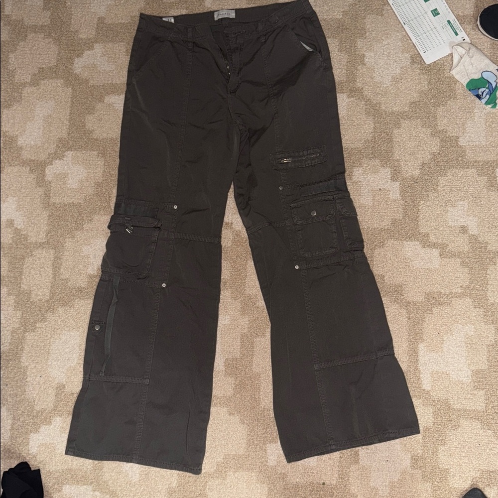 Low/Mid-waist PacSun Gray Baggy Cargo Pants
